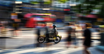 Blurred motorbike