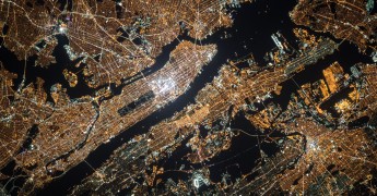 New York map from space