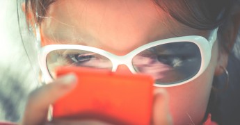 Children using smartphone