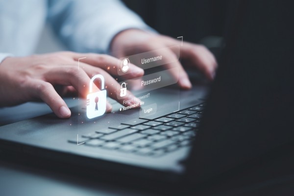 laptop, username & password