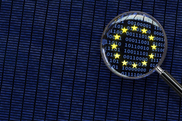 EU flag, Binary Data, eprivacy, data protection